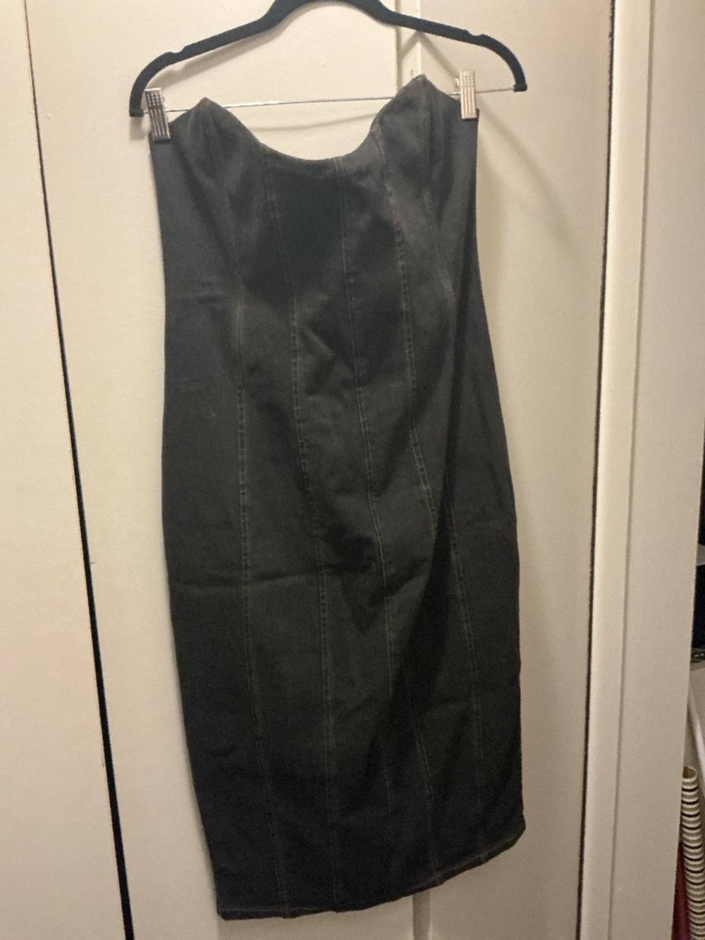 Fashion Nova XL Black Denim Strapless dress